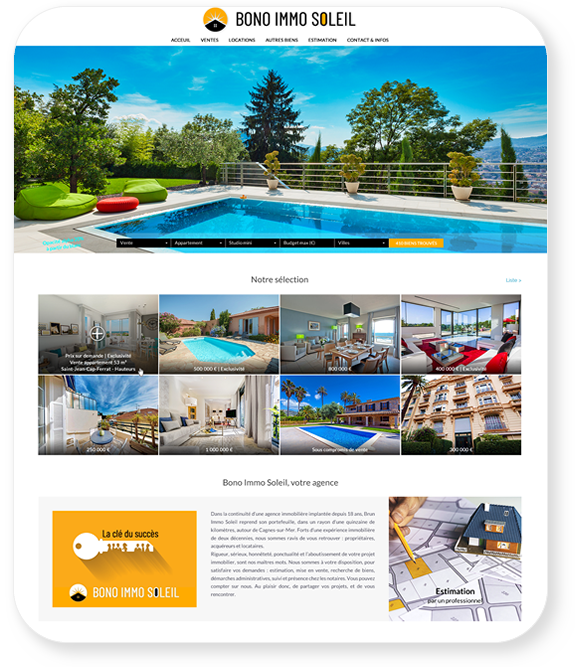 Exemple 1 de site Internet pour agence immobilière