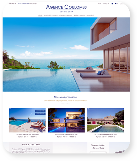 Exemple 2 de site Internet pour agence immobilière